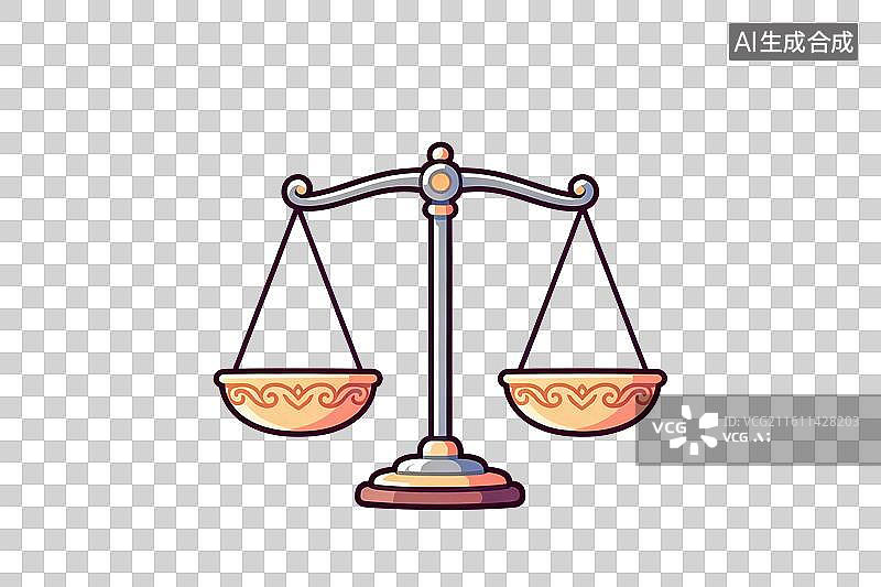 【AI数字艺术】卡通风格，一个天平PNG格式的免扣元素图片素材