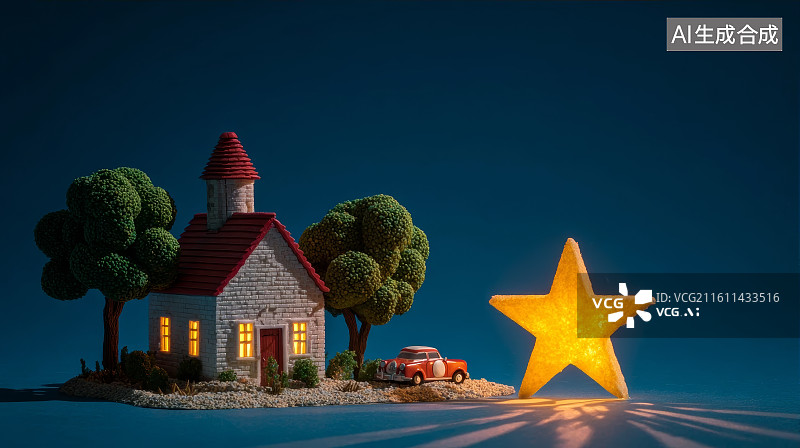 【AI数字艺术】可爱的小房子，小屋图片素材