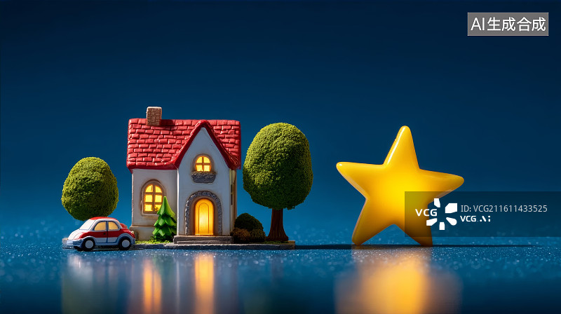 【AI数字艺术】可爱的小房子，小屋图片素材