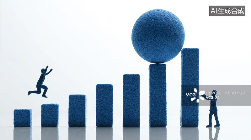 【AI数字艺术】增长上升柱状图，投资图片素材