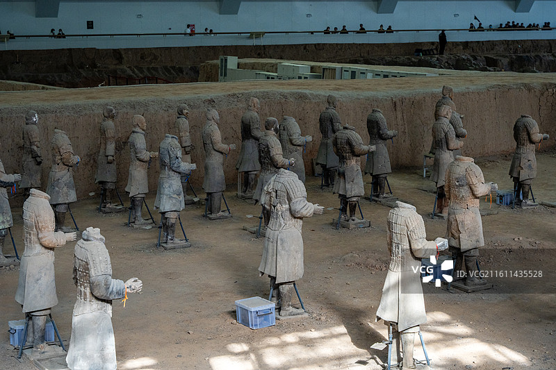 秦始皇兵马俑博物馆资料整理区和保护修复区图片素材