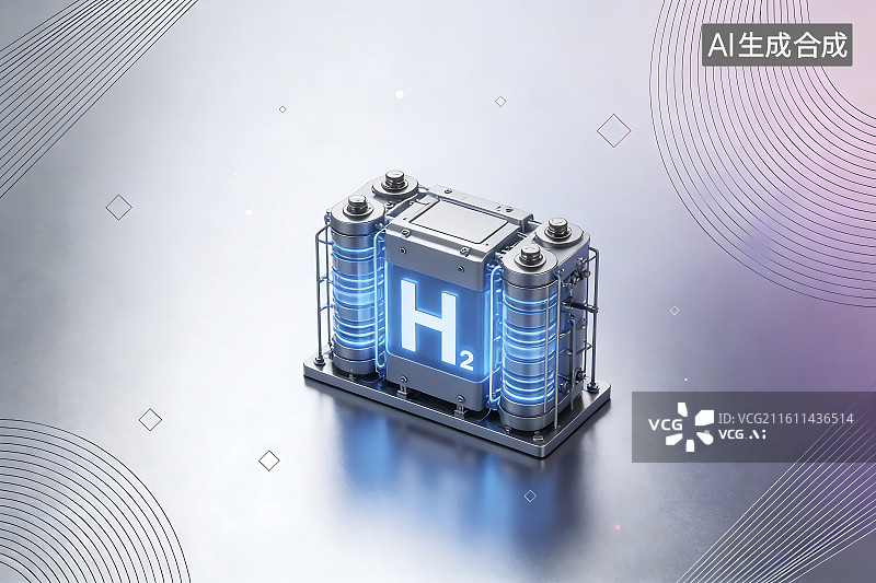 【AI数字艺术】氢燃料电池系统示意图图片素材