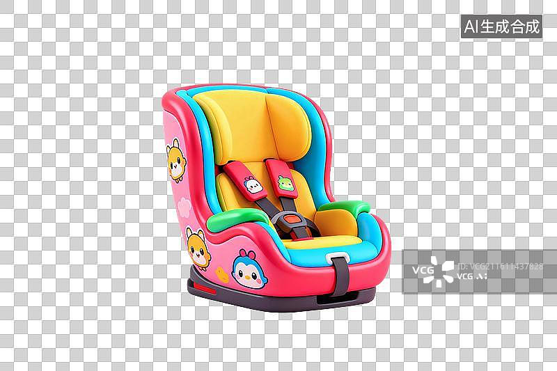 【AI数字艺术】卡通风格，儿童座椅PNG格式的免扣元素图片素材