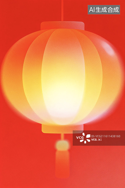 【AI数字艺术】中国传统文化节日国风中式红色灯笼背景插画图片素材