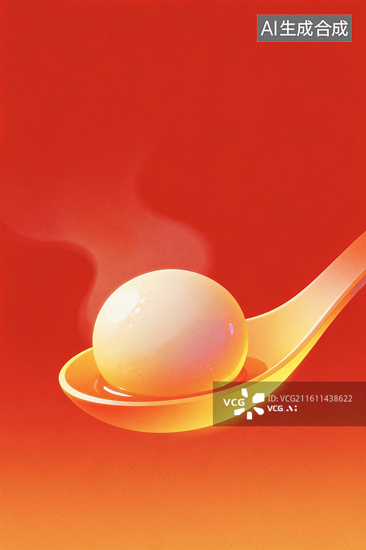 【AI数字艺术】中国传统文化节日庆典冬至元宵节东方食品美食小吃汤圆插画图片素材