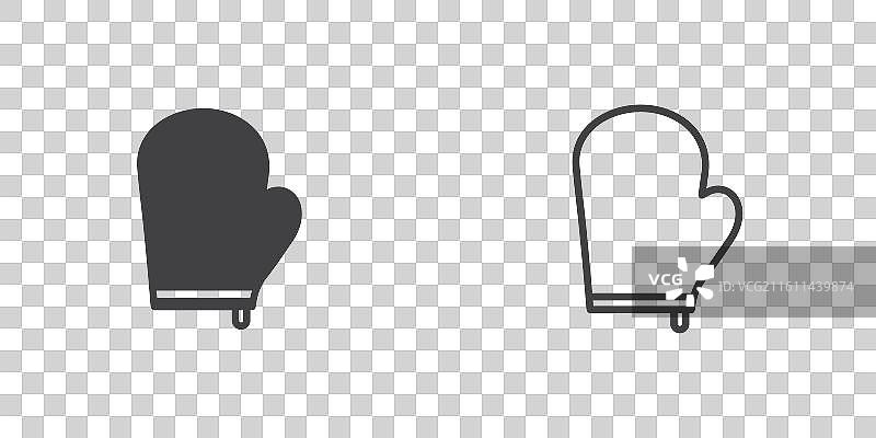 烤箱手套细线图标集图片素材