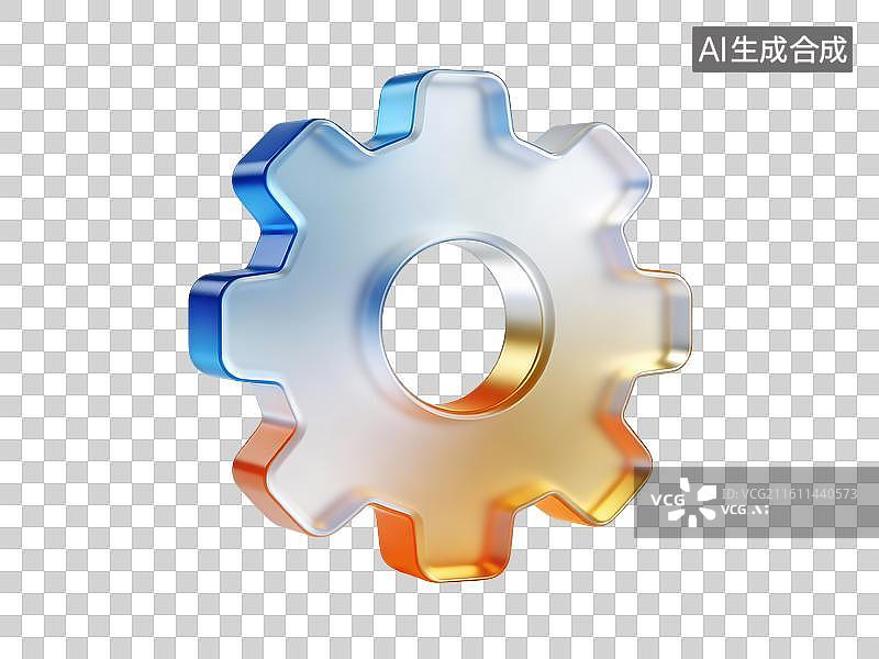 【AI数字艺术】3D磨砂玻璃商务金融齿轮元素图片素材