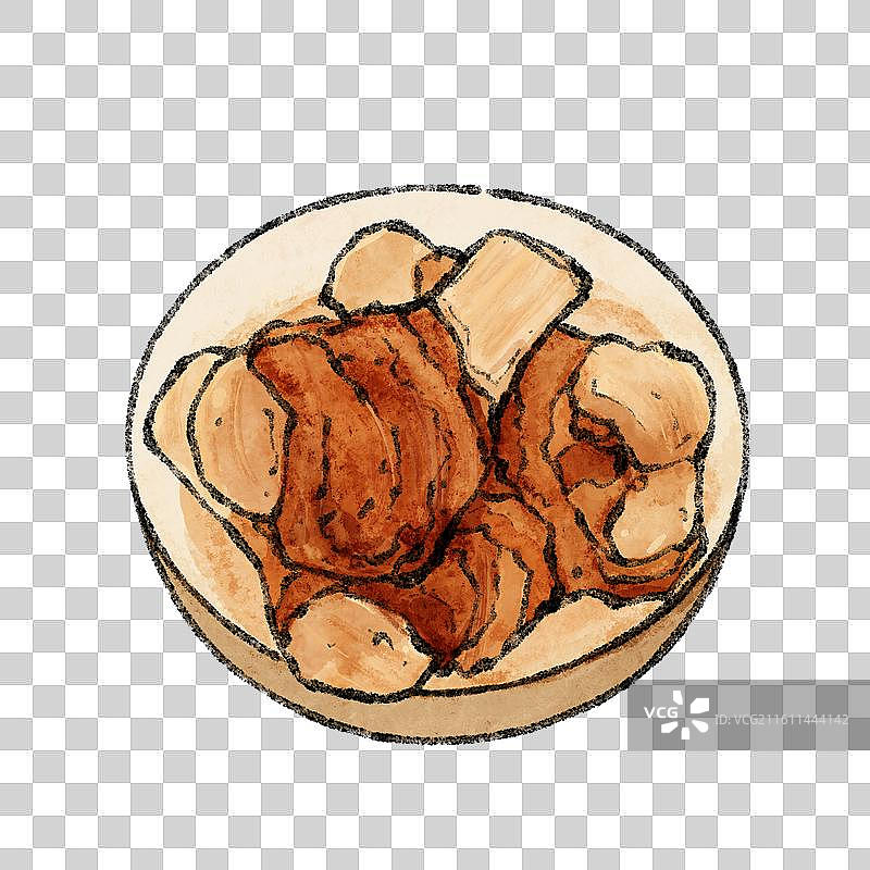 吉林美食插画-酱骨头图片素材