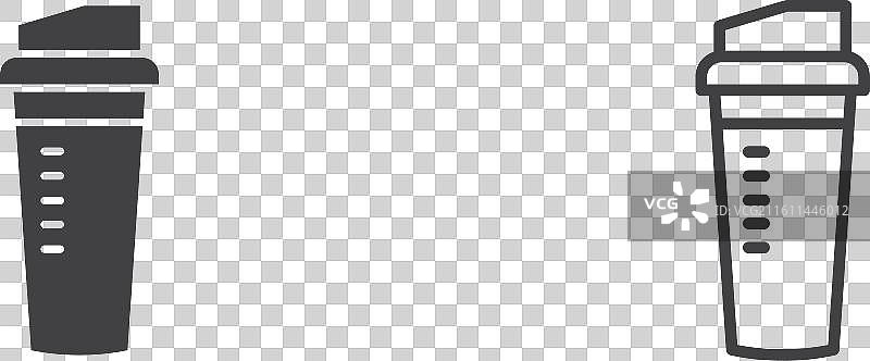 蛋白质摇摇杯细线图标集图片素材