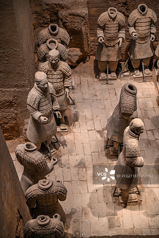 秦始皇帝陵兵马俑 3号坑陶俑全览图片素材