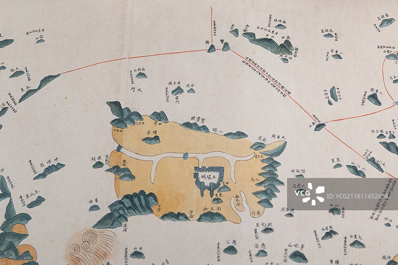 浙江博物馆 葛云飞《增辑两浙海洋图》摹本(复制件)1884年图片素材