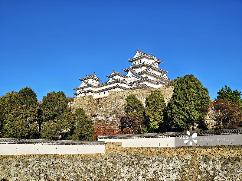 日本兵库县姬路市，世界文化遗产姬路城图片素材