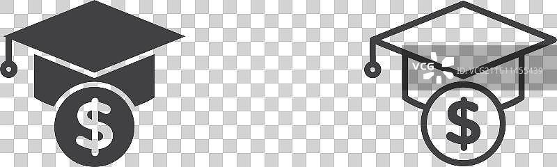 奖学金细线图标集图片素材