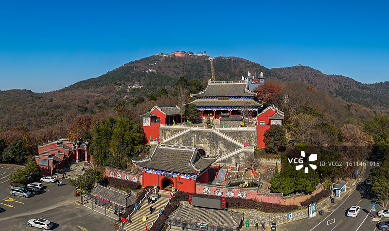 航拍江苏省常州市金坛区茅山风景区图片素材