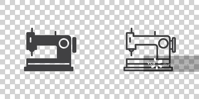 缝纫机细线图标集图片素材