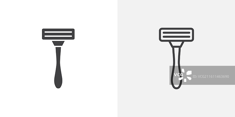 剃须刀细线图标集图片素材