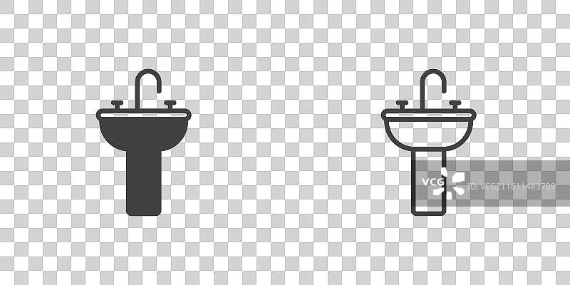 水槽单元细线图标集图片素材