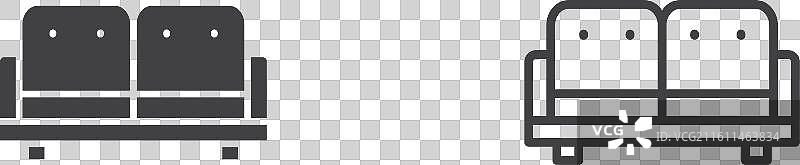 沙发细线图标集图片素材