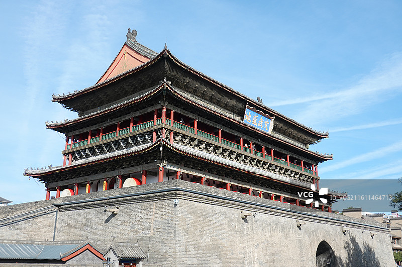 陕西西安鼓楼钟鼓楼：文武盛地图片素材