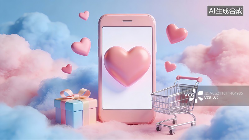 【AI数字艺术】购物题材，网络购物，电子商务图片素材