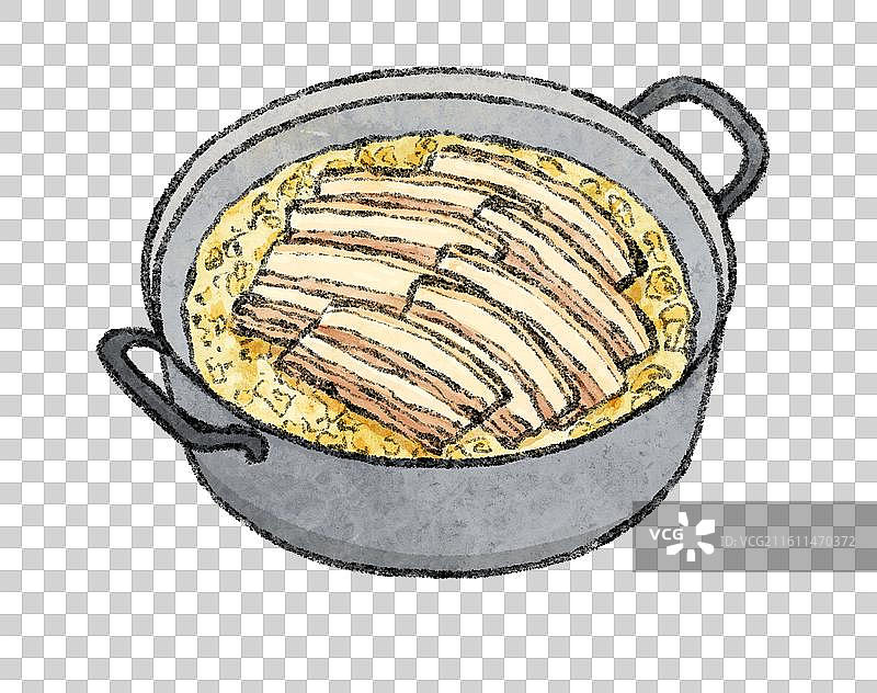 吉林美食插画-氽白肉图片素材