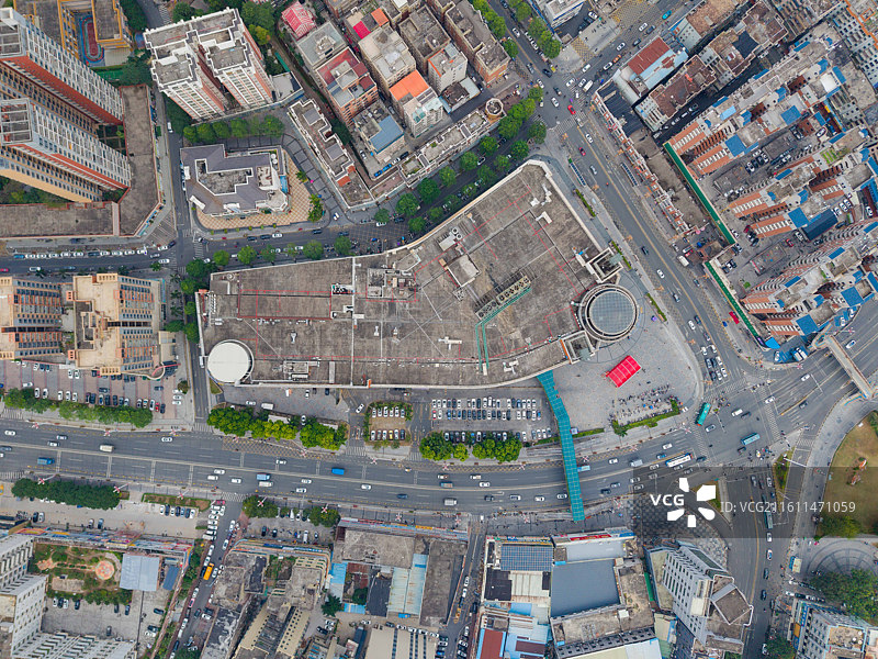 广东省东莞市，凤岗镇，沃尔玛，城市风光，航拍图片素材