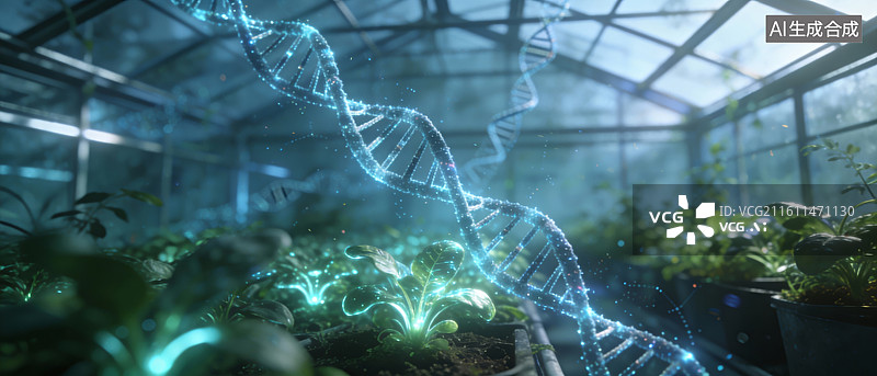 【AI数字艺术】基因工程在现代农业温室中的应用图片素材