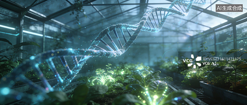 【AI数字艺术】基因工程在现代农业温室中的应用图片素材