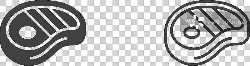 牛排细线图标集图片素材