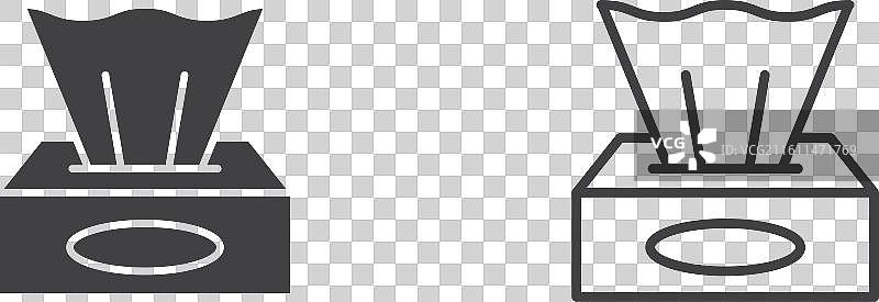 纸巾盒细线图标集图片素材