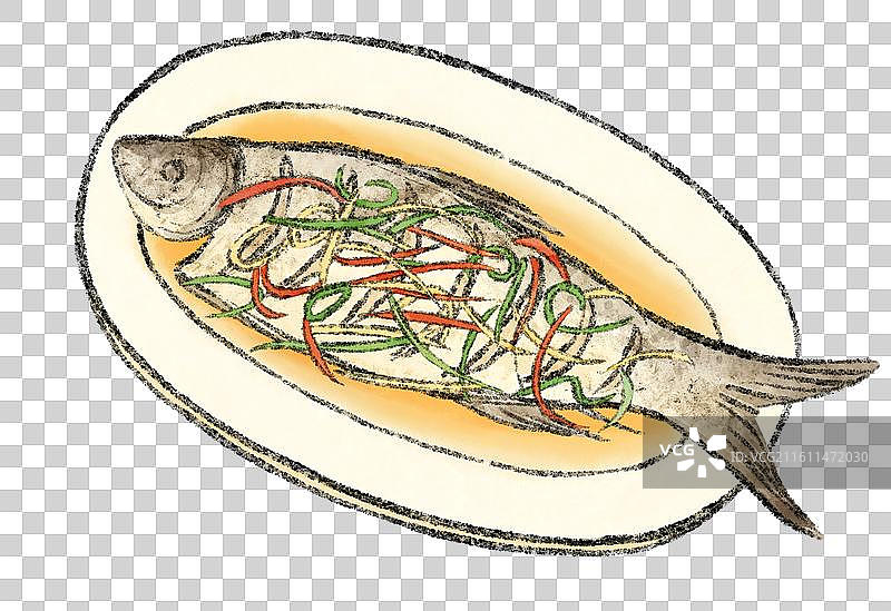 吉林美食插画-清蒸白鱼图片素材