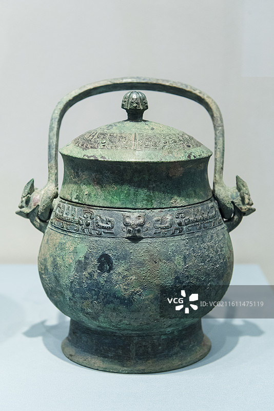 单子工父戊卣 西周时期 首都博物馆 太保墉燕 房山琉璃河遗址专题展图片素材