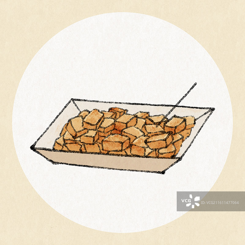 吉林美食插画-打糕图片素材