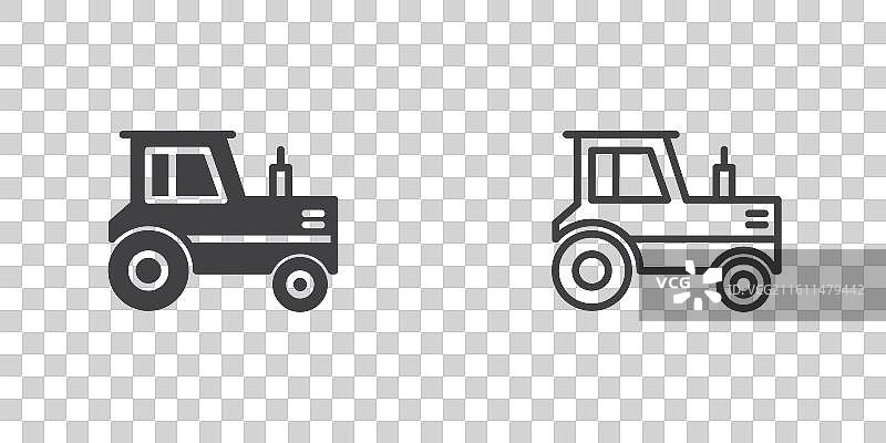 拖拉机细线图标集图片素材