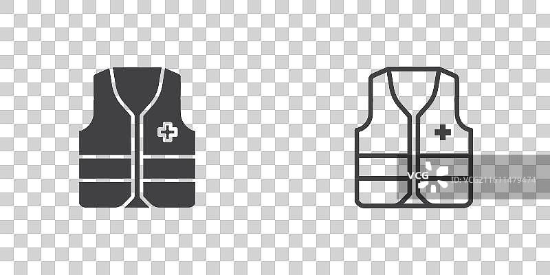 志愿者背心细线图标集图片素材