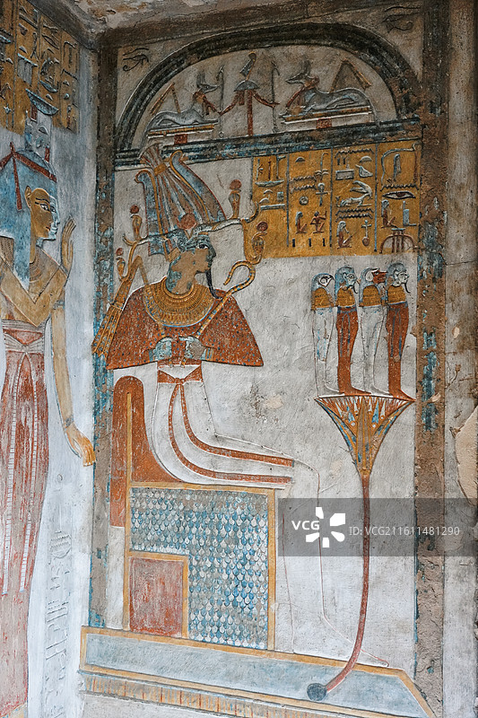 埃及帝王谷，精美的墓室壁画，Valley of the Kings图片素材