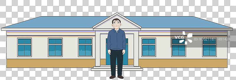 乡村振兴乡下农村农民农业村委会孤寡老人下乡扶贫亲情亲情陪伴亲人家属养老院社区帮扶插画图片素材