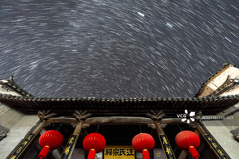 黟县宏村星轨图片素材