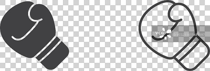 拳击手套细线图标集图片素材