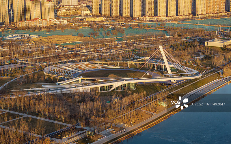 天津市东丽区天津之翼航拍图片素材