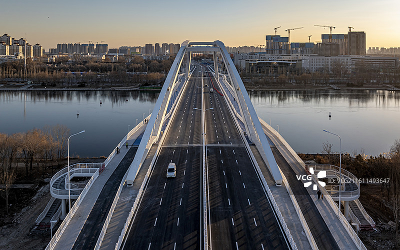 天津市东丽区柳悦桥航拍图片素材