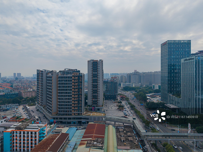 广东省东莞市，东城区，城市风光，航拍图片素材