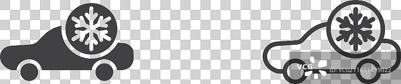 汽车空调细线图标集图片素材