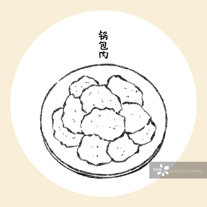 吉林美食插画-锅包肉图片素材