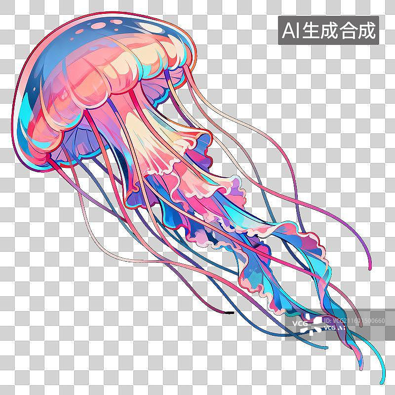 【AI数字艺术】水母粉图片素材