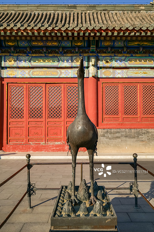 北京大观园-省亲别墅-顾恩思义殿-铜鹤图片素材