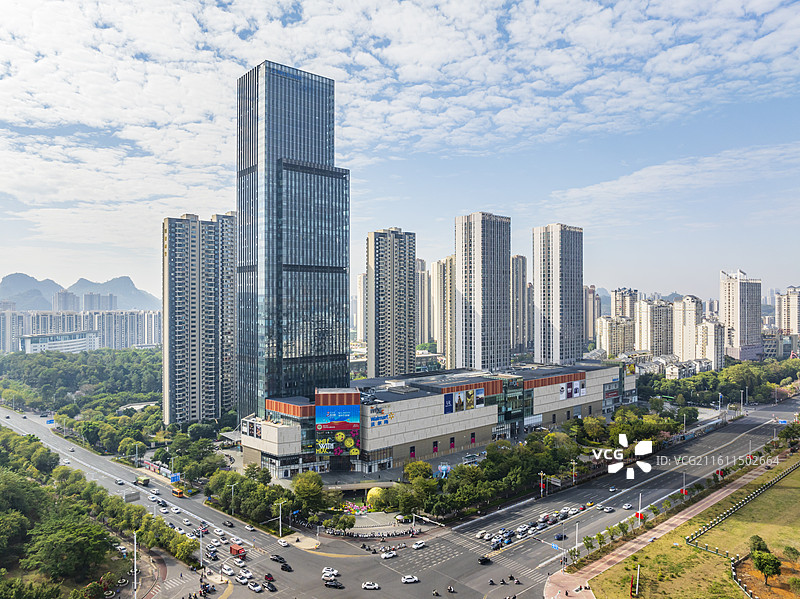 柳州河东片区城市风光航拍图片图片素材