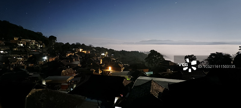 云南普洱澜沧拉祜族自治县～景迈山景区-芒洪清晨云海图片素材