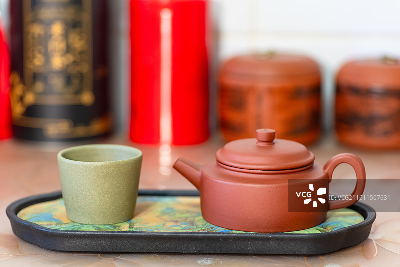 茶道文化紫砂茶具茶壶茶杯图片素材