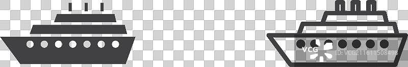 游轮线条图标集图片素材